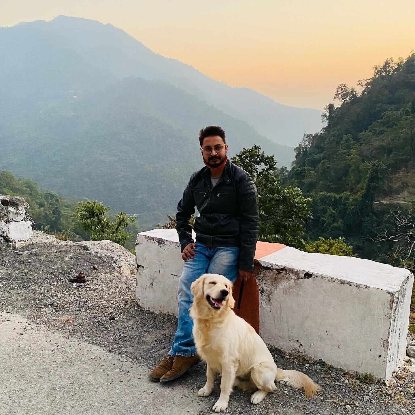 Saksham with Love, his golden retriever